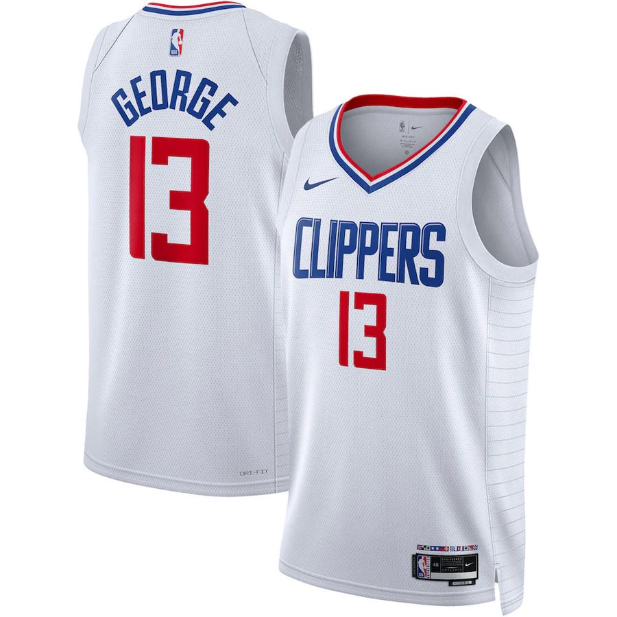 Men Los Angeles Clippers 13 Paul George Nike White Association Edition 2022-23 Swingman NBA Jersey